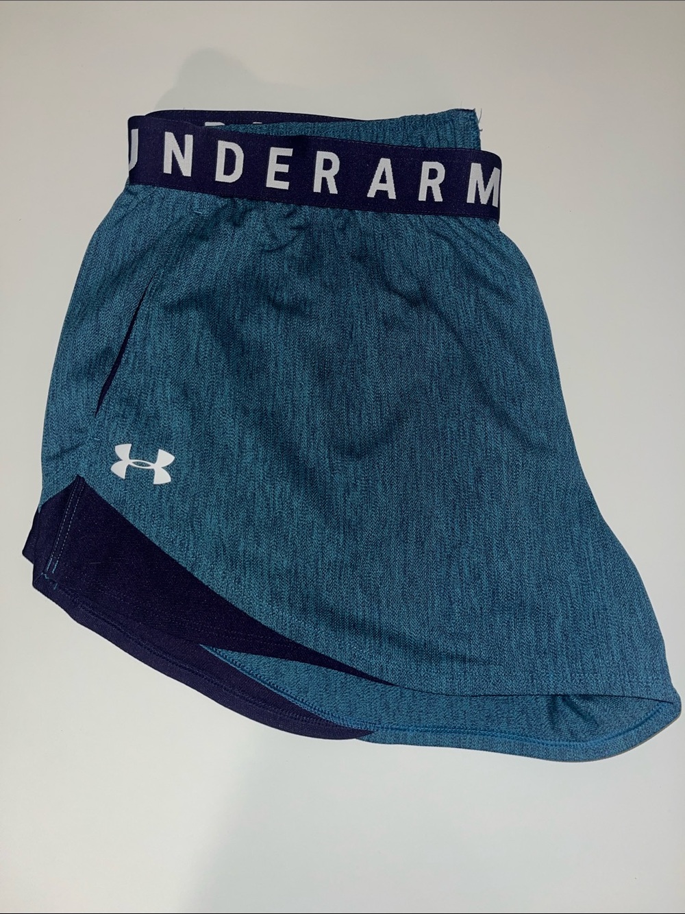 Under Armour Play Up Shorts in Teal and Navy